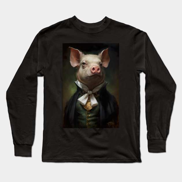 Pig Prince Classic Portrait Long Sleeve T-Shirt by YeCurisoityShoppe